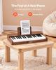Kids Piano Keyboard, 37 Keys Wooden Digital Piano for Kids, Mini Music Educational Instrument Toy with Realistic Sound, Dual Power, Adjustable Volume
