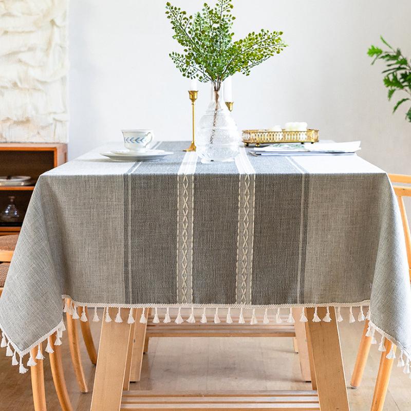 Henggang Waterproof Tablecloth Household Cotton And Linen Dining Table Cloth Anti-Penetration Table Mat Book Tablecloth Cover Towel