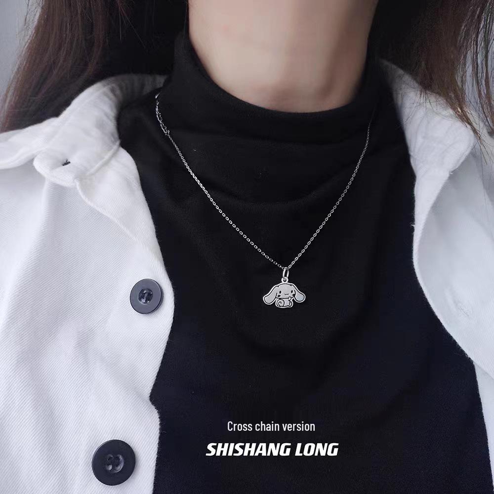 Cute 925 Sterling Silver Cinnamonroll Necklace - Original Design Pendant Gift for Girlfriend or Children