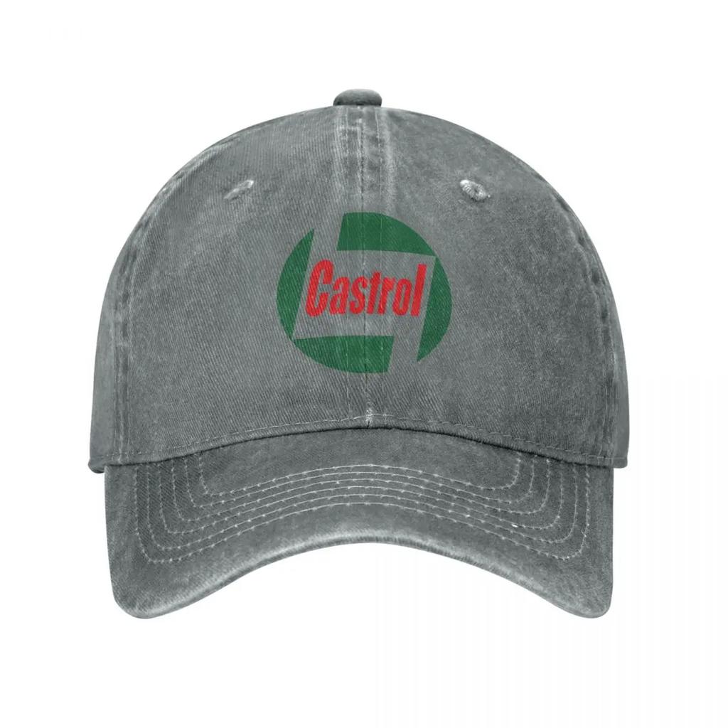 Castrol Men Baseball Cap Retro Oil Gas Logo Car Motorsport Distressed Denim Washed Caps Hat Outdoor Adjustable Snapback Hat
