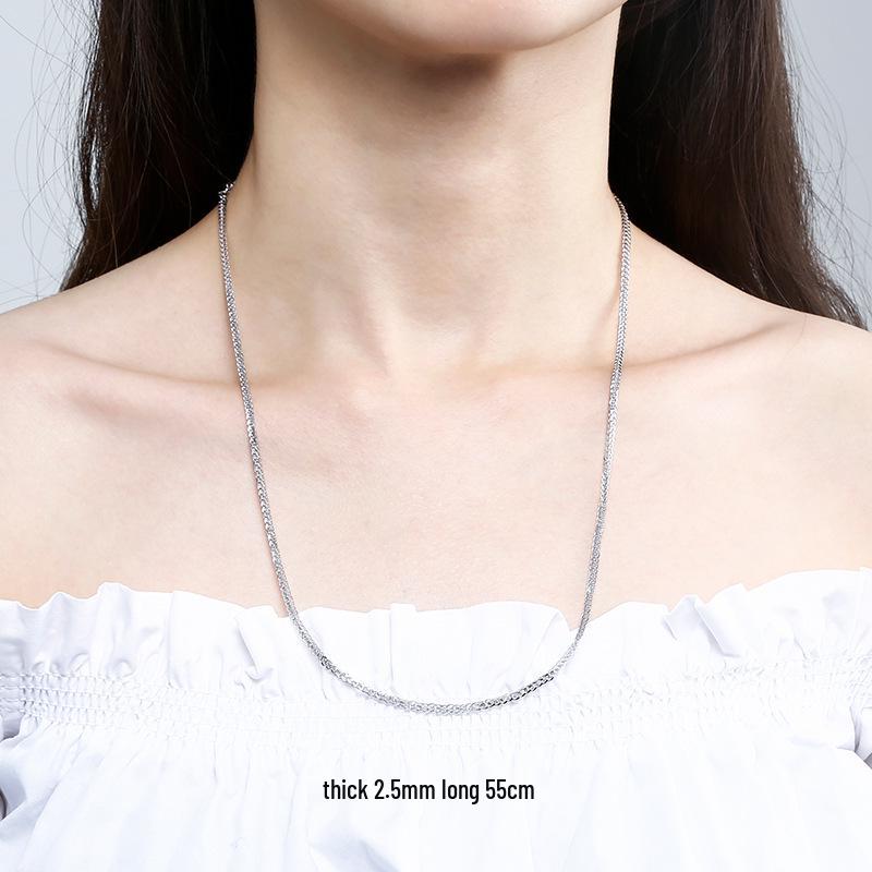 925 Sterling Silver Chopin Necklace Chain for Women & Men - Simple Clavicle Design