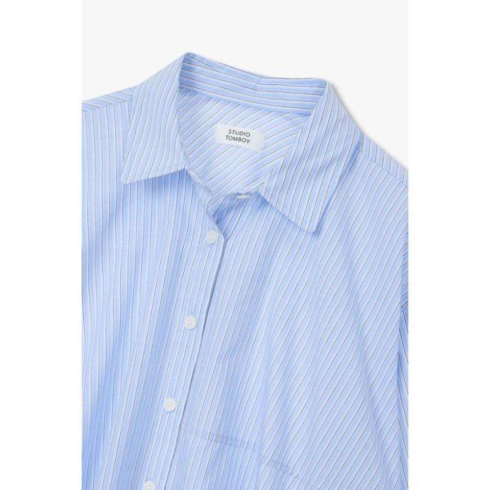 Studio Tomboy Stripe Flare Shirt Blouse  9176221984ar 