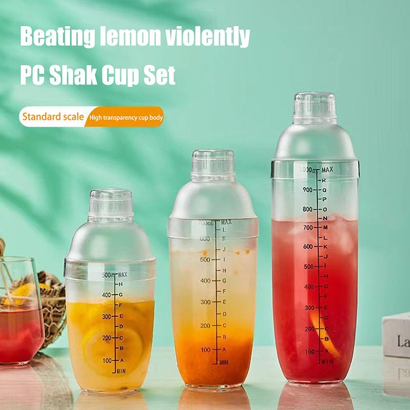 Pc Resin Cocktail Shaker Martini Hand Shaker Cup With Scales 350Ml/500Ml/700Ml/1000Ml Milk Tea Wine Drink Shaker Mixer Bar Tool