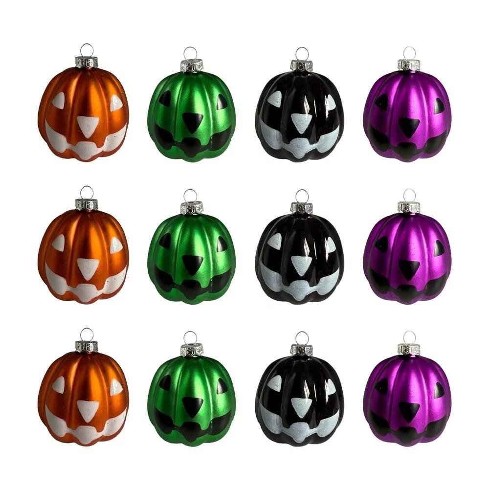 12PCS/20PCS Matte Colored Pumpkin Ornaments Lightweight Holiday Decoration Tree Window