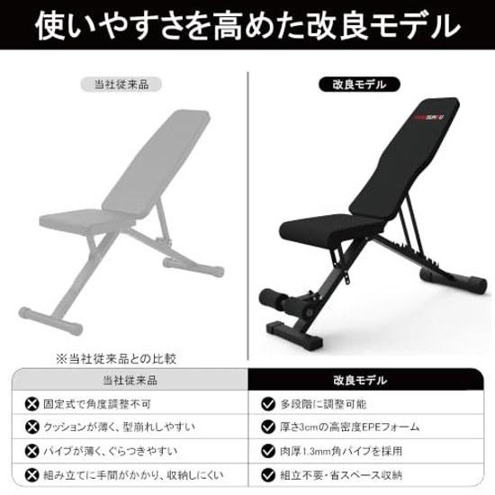 Domestic support2-year warranty Training bench Incline Adjustable Folding Maximum load 300kg No assembly required Japanese instruction manual