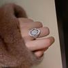 Huitan Elegant Hollow Out Design Women Ring Inlaid Full Shining CZ Fashion Finger Accessories for Wedding Daily Charming Jewelry