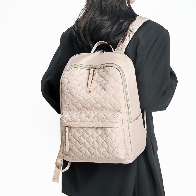 Lightweight Backpack Women's Quilted Rhombic Large Capacity Backpack