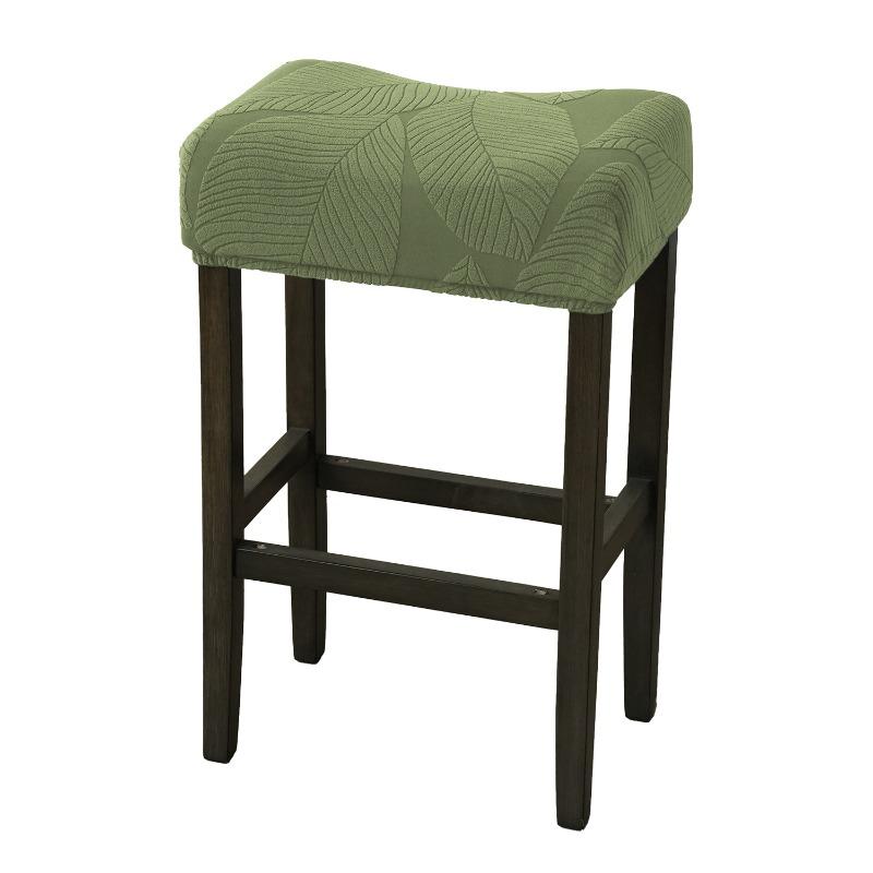 Jacquard Bar Stool Cover Removable Square Counter Height Stool Slipcover Stretch Bar Chair Seat Protector for Home Kitchen Pub