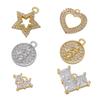 2pcs/lot, Gold Heart Crystal Pendant Star Charms for Handmade Earrings Necklace Jewelry Accessories VD1181