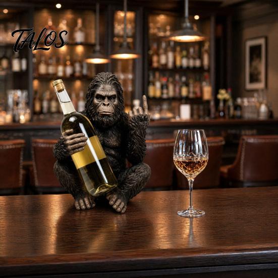 Talos Gorilla Weinflaschenhalter, Stabiler Einzelhalter, Langlebiger Harz-Affe für Küchentheke Bar