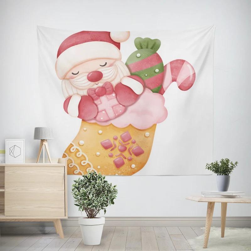 Christmas New Year Socks Pattern Living Room Bedroom Decorative Tapestry
