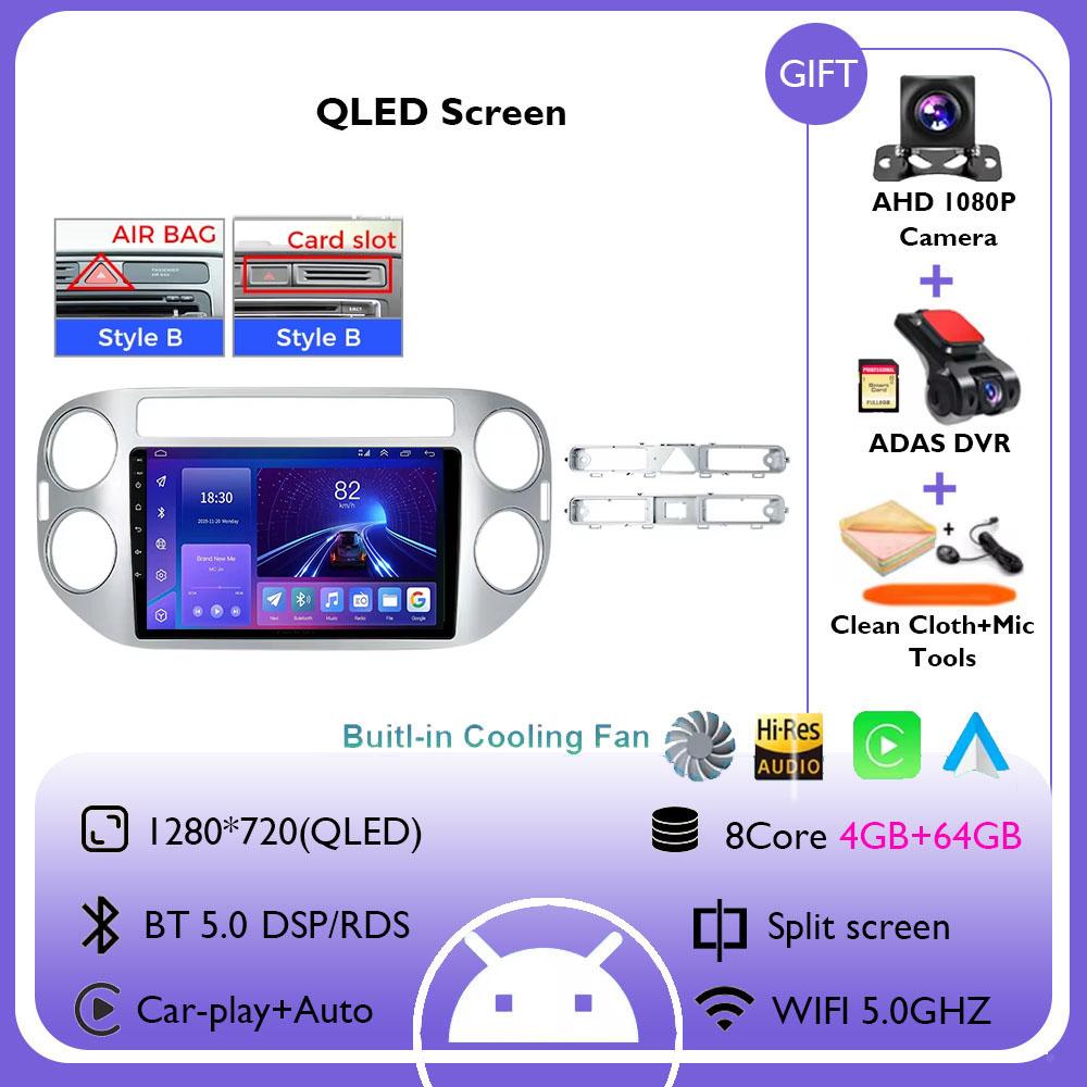 Android 14 Auto Carplay For VW Volkswagen Tiguan 1 NF 2006 2008-2012 2013 2014 2015 2016 Car Radio Multimedia GPS Player Stereo