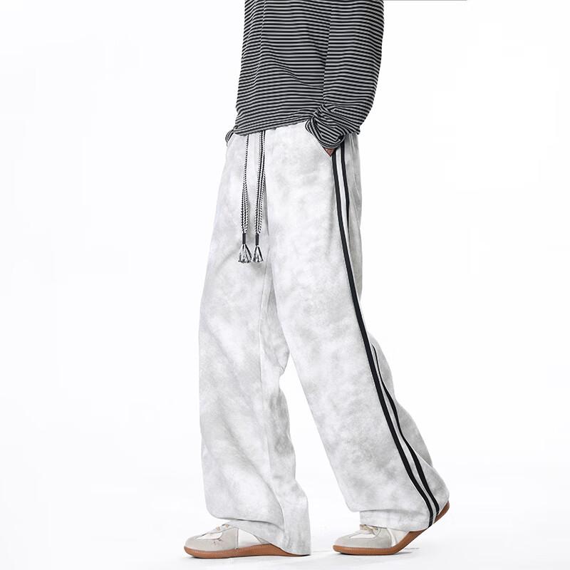 SHIJINGZU American Streetwear Striped Straight-Leg Casual Pants