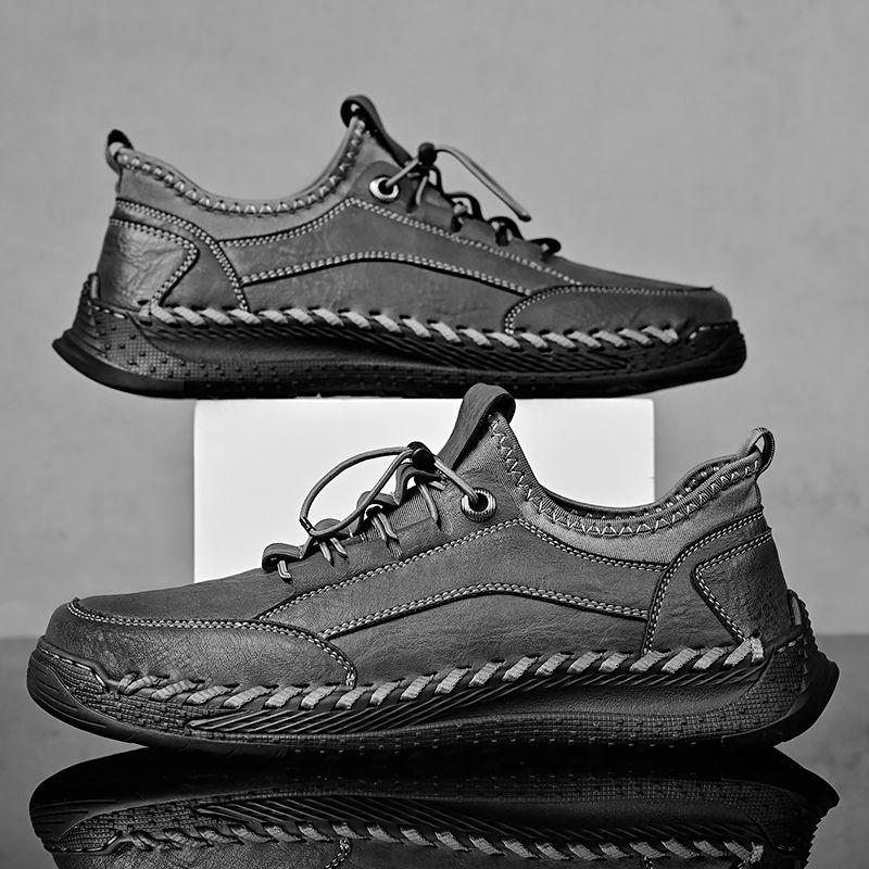 Men's Autumn Leather Sneakers Casual Leather Shoes