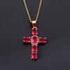 Xiyin Multicolor Zircon Cross Pendant Necklace