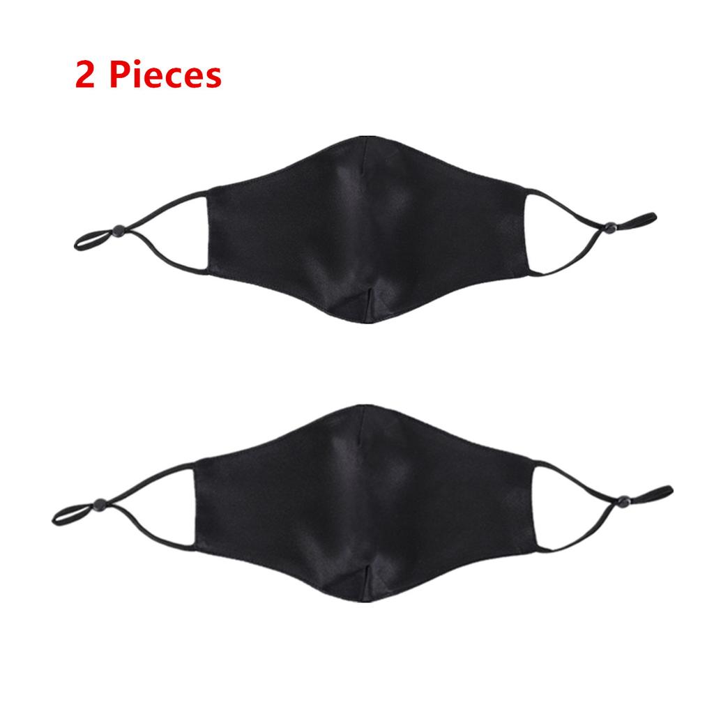 2pcs Double Layer Mask Ice Silk For Adult Four Seasons Sunscreen Breathable Mask