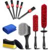 11Pcs Wheel Tire Cleaning Car Detailing Rim Brush Kit, Including Bendable Wheel Woolies Soft Wash Tool, Wheel Wash Brush Cleaning and Tire Brush,