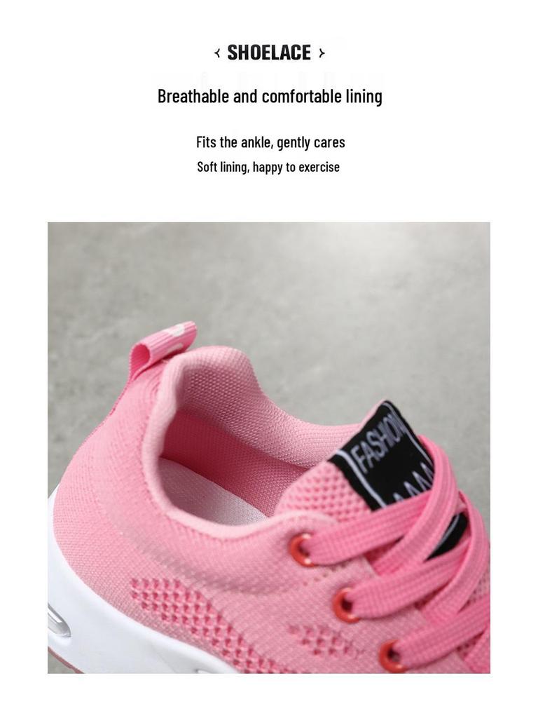 2025 Women's Korean Fashion Trend Sneakers: Soft Sole, Breathable Running Shoes with Air Cushion.