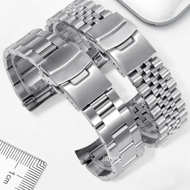 Cinturino di Lusso in Acciaio Inossidabile Massiccio 18mm 19mm 20mm 21mm 22mm 23mm 24mm 26/28/30mm per Orologi Seiko con Attacco Curvo