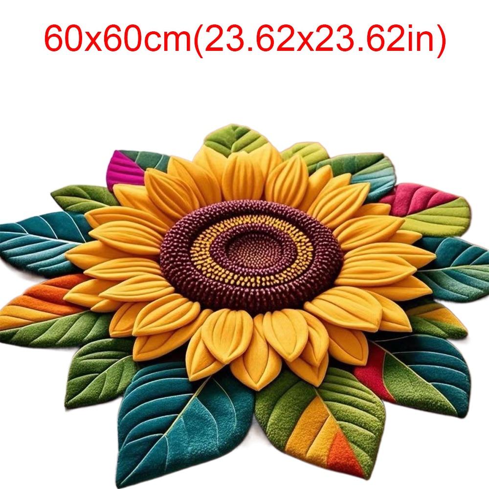 

Портативний килим-соняшник особливої форми, м який, вбираючий, 60x60 см, нековзний килимок для вітальні, журнального столика, біля ліжка