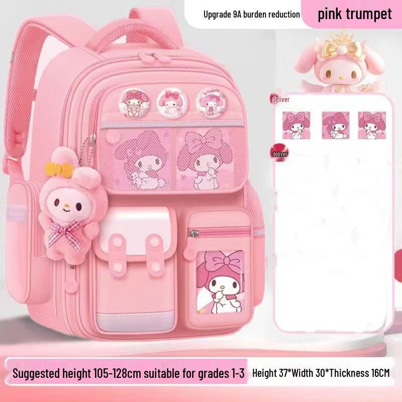 Kuromi Spine-Protecting Schoolbag: Lightweight, Large Capacity for Sixth Grade Girls