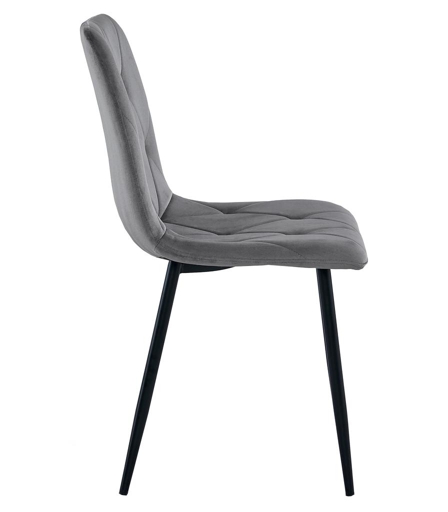 LIBRA Chair - Dark Gray Velvet / Black Legs X 1