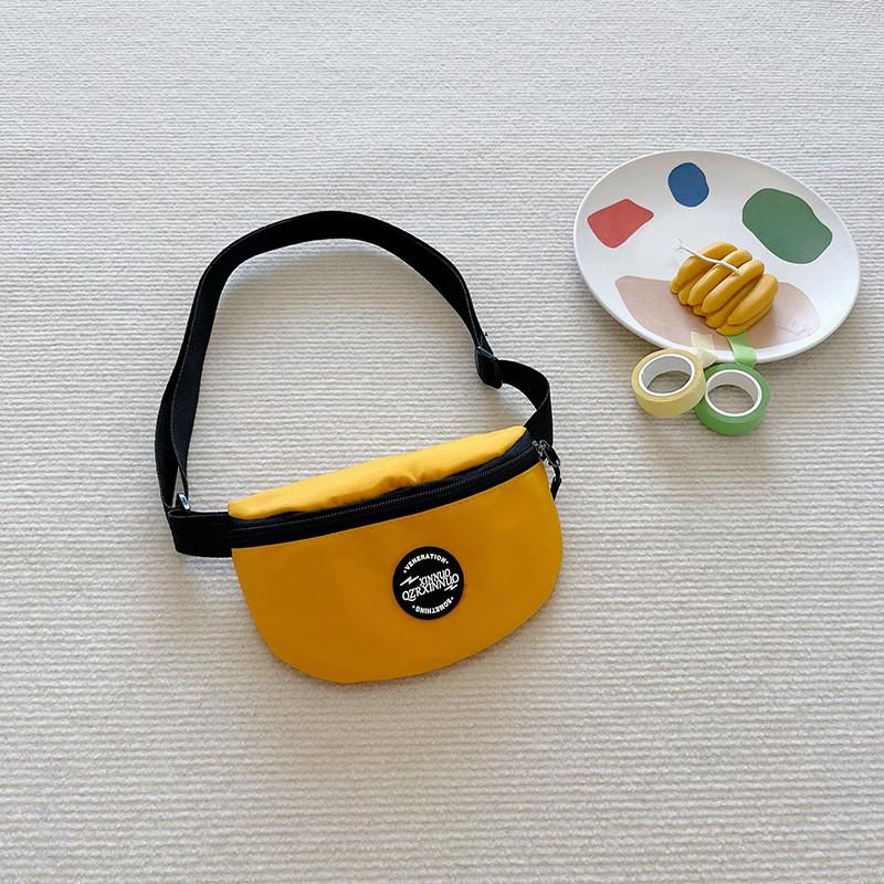 Children Nylon Stylish Waist Pack Simple Solid Color Letter Design For Boys And Girls