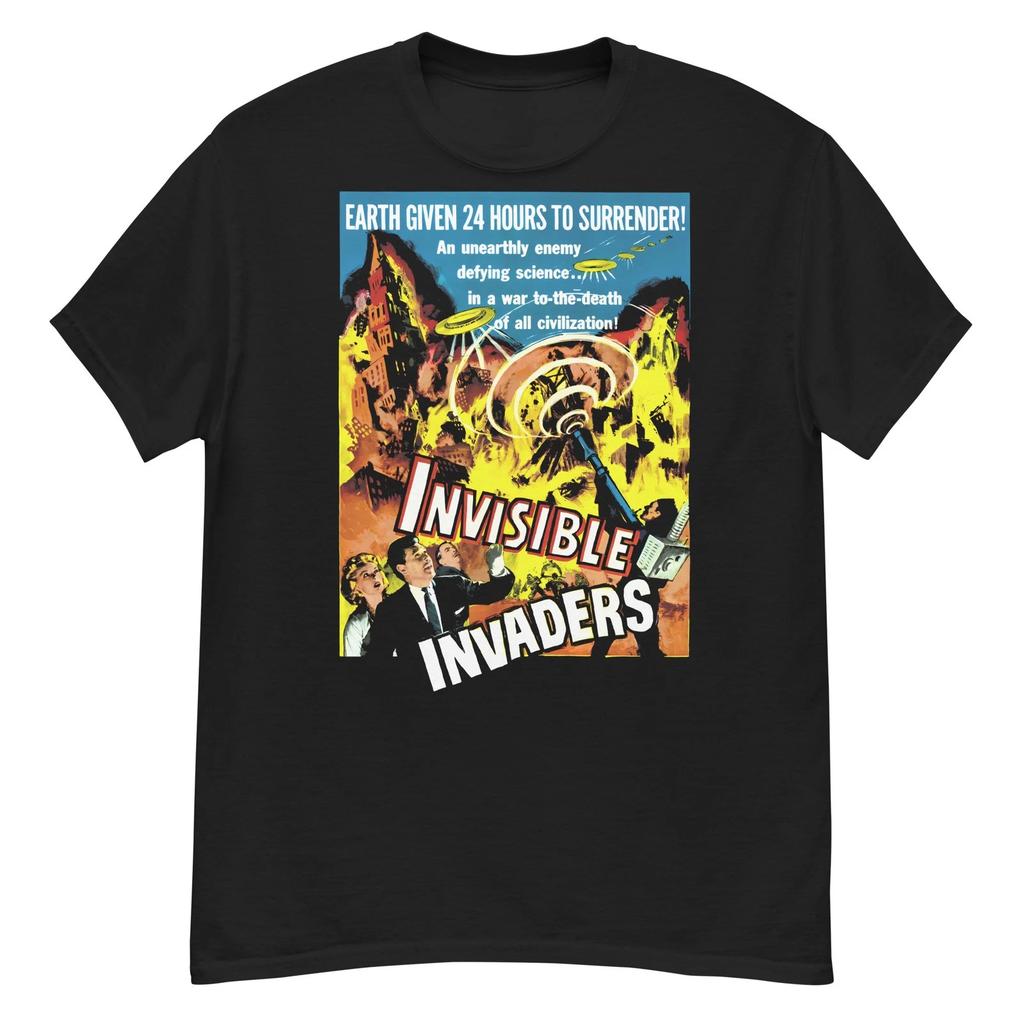 Invisible Invaders Cult Sci-fi Film Fan Art T-shirt