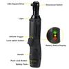 12V 3/8 Inches 0/1/2 Batteries Power Tools Cordless Electric Right Angle Wrench Ratchet Wrench With LED Lights