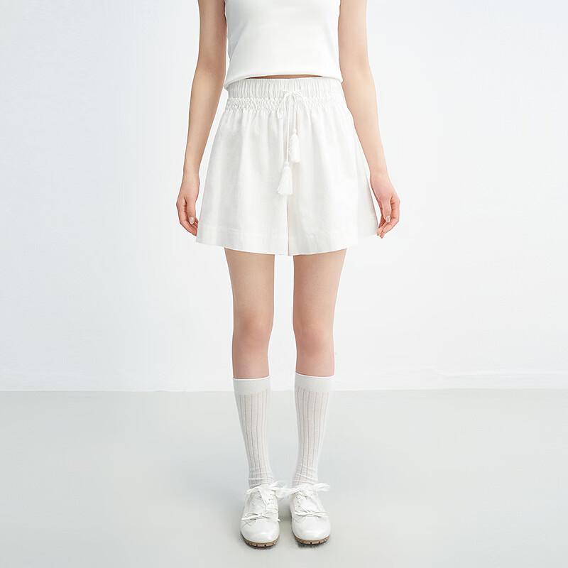 LED'IN Wide-Leg Drawstring Fringe Shorts