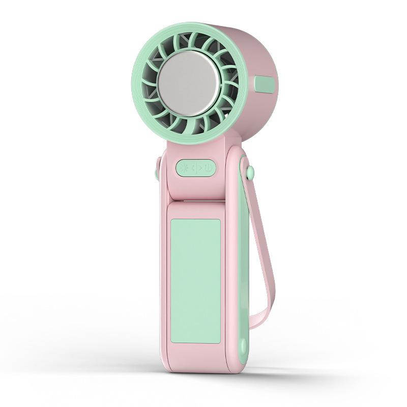 Foldable Handheld Mini Fan: High-Speed Cooling, Rechargeable, Long Battery, Portable with Digital Display and Ice Pack.