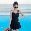2025 Women's High-End One-Piece Swimsuit: Conservative Skirt Style, Tummy Slimming, Strappy Design, Ideal for Hot Springs and Summer