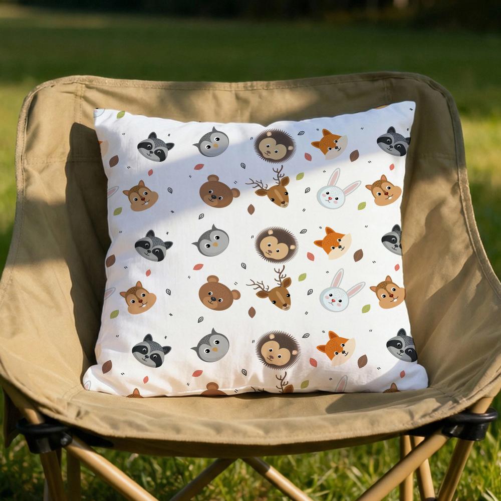 Forest Animals Printed Cushion Cover Soft Reversible  Durable Pillow Cover  MultiScene Use for Home  Car Daily Comfort