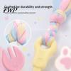 Safe Oral Care Pet Toys Molar Teeth Cleaning Fork Toy, Durable Woven Rope Training Macaron Cute Shape Dog Colors Interactive TPR Chew Toy for