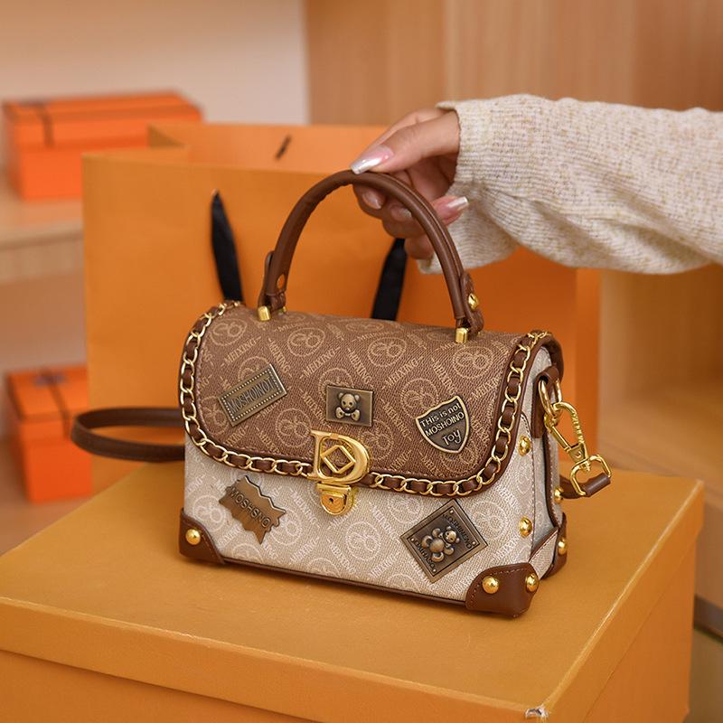 Dámská prémiová retro luxusní crossbody kabelka - evropský a americký styl, špičkový odznak, horký prodej malé kabelky