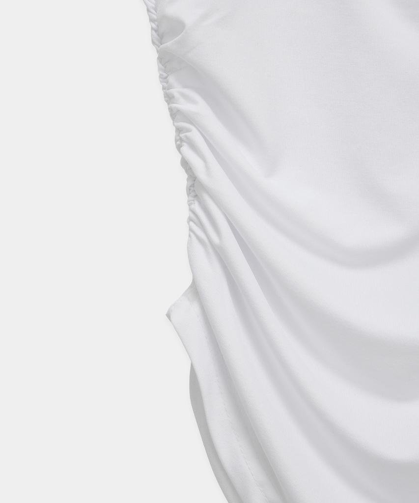 ETRE AU SOMMET Modern Square Shirring Tee (White)