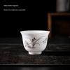 Hand-Painted Ceramic Landscape Teacup - Ice-Type Mutton Fat Jade Finish, Kung Fu Tea Set