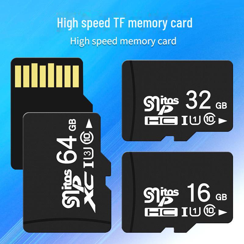 Multicapacity Memory Cards Micro SD TF Card 16GB 32GB 64GB Suitable for Cameras, Mobile Phones, Monitoring, Driving Recorders