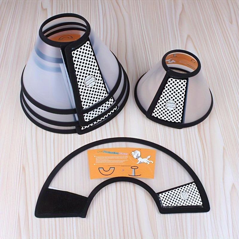 1pc Adjustable Soft Pet Collar for Cats Scratch & Bite Resistant, Comfortable Recovery Cone with Black Trim, White PP Material