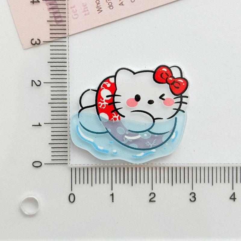 

10Pcs New Acrylic Kawaii Cartoon Anime Summer Fun Series Clip Book Diy Jewelry Party Children Gift Hairpin Accessories A105