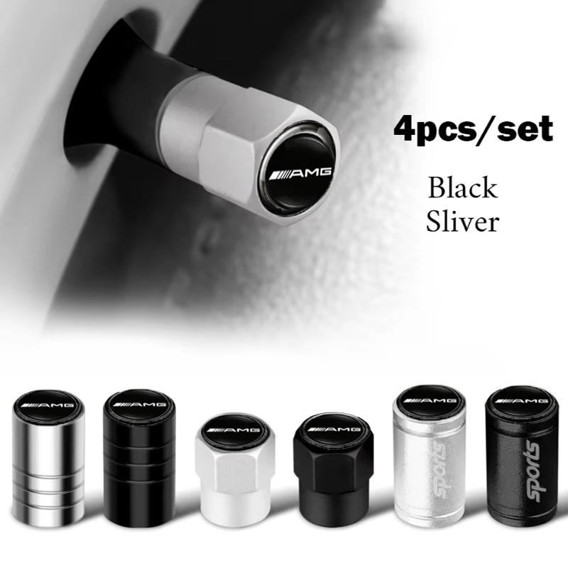 For Benz w54Pc For Mercedes Benz A B C R G Class AMG W211 W204 W210 W169 CLA CLS GLA GLK Car Wheel Tire Air Valve Dust Caps Rim Accessories
