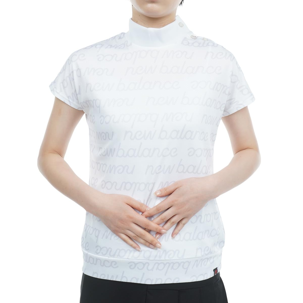 

[New Balance] Women s Short-Sleeve Mock Neck Shirt (Moisture-Wicking & Quick-Dry / Stretch) / Golf Base Layer / 012-3166509 030_White 0 [S]