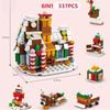 Non-Toxic Advent Calendar Christmas Building Blocks Set Christmas Toys Includes Santa Claus Train House Blocks Gift For Kid Children