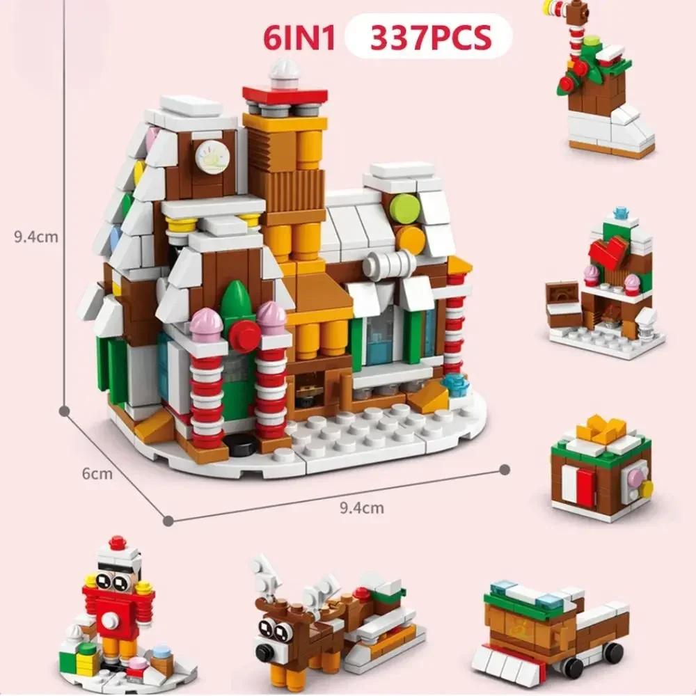 Non-Toxic Advent Calendar Christmas Building Blocks Set Christmas Toys Includes Santa Claus Train House Blocks Gift For Kid Children