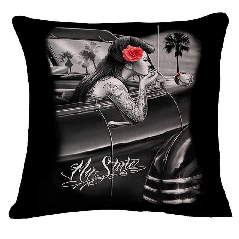 Gold Skull Fashion Pattern Home Decor Pillowcase Cushion Cover