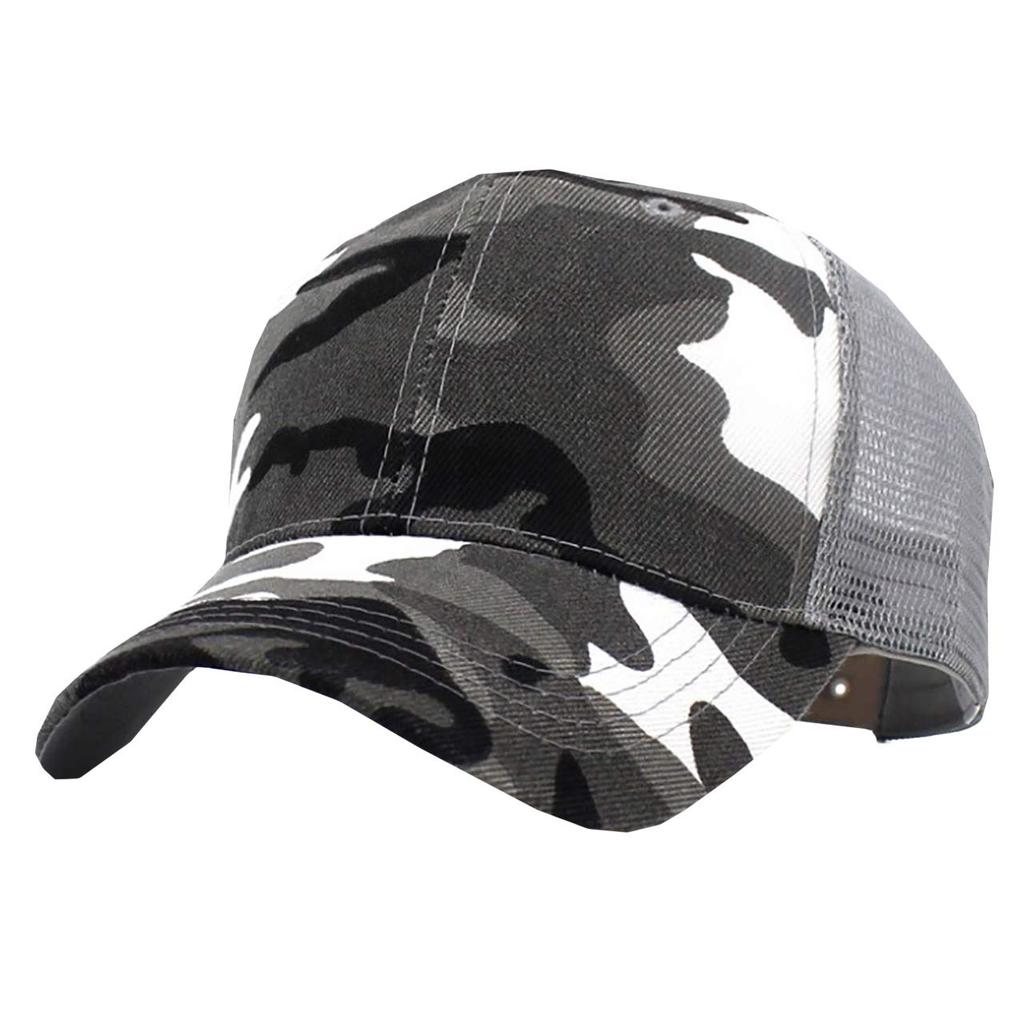 WHITE FANG Hat Cap Camouflage Military Mesh Casual Survival Game Outdoor CA277 Camouflage Men's (01 Gray)