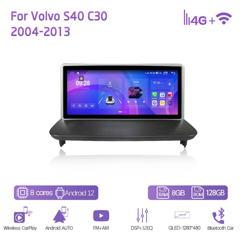 8.8Inch For Volvo S40 C30 2004-2013 GPS Navigation Radio Android12 8Core 8+128G CarPlay 4G 360Camera  Car Multimedia