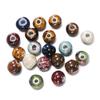 50pcs 6/8/10mm Fashion Ceramic Beads Big Hole Diy Handmade Spacer Loose Round Porcelain Beads for Jewelry Making Accessories
