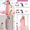 Soft Flannel Women's Bathrobe With Bowknot And Headband Perfect For Daily Wear