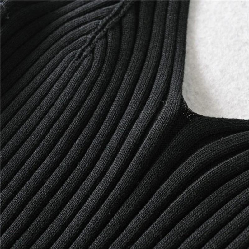 Sexy Crop Tops Pletené Halter Tílko Ženy Léto Camis Košilka bez zad Móda Žebrovaný top s trubkou Dámská zkrácená vesta bez rukávů